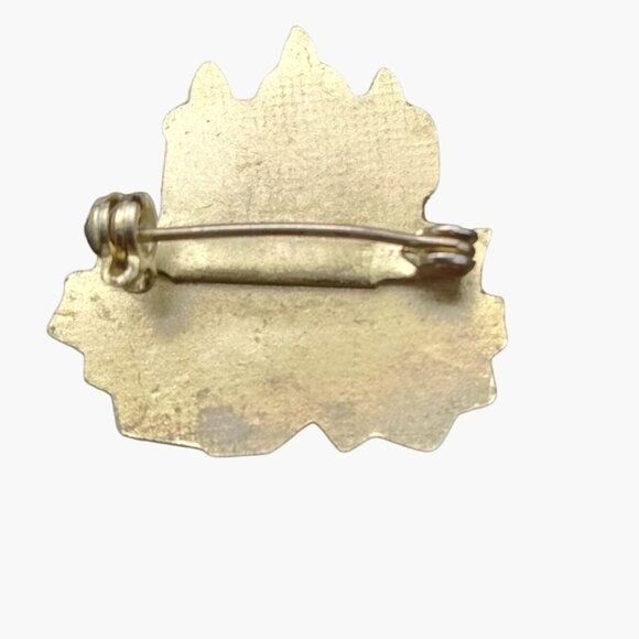 Christmas Candle Pin Brooch Advent Holly Vintage Holiday Jewelry Metal Enamel - Picture 3 of 4